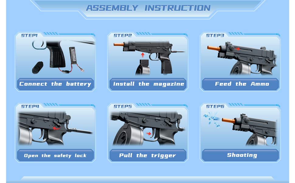 Gel Fight Blaster VZ-61 Scorption for Adult, Gel Balls Included(US Stock)