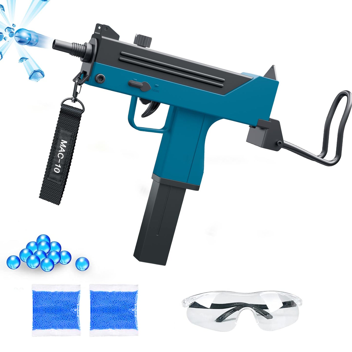 Gel Fight Blaster MAC-10 for Adult, Gel Balls Included(US Stock)