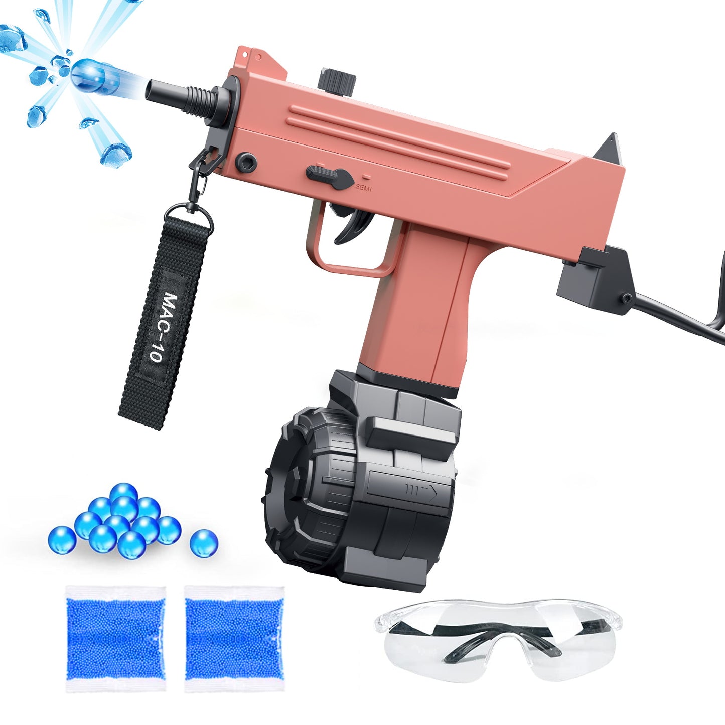 Gel Fight Blaster MAC-10 for Adult, Gel Balls Included(US Stock)