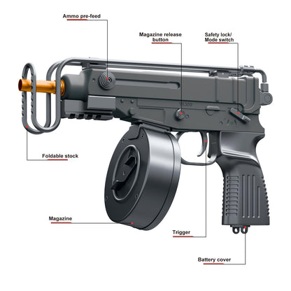 Gel Fight Blaster VZ-61 Scorption for Adult, Gel Balls Included(US Stock)